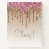 Carnet Élégant rose et or Parties scintillant Classy Scri (Dos)