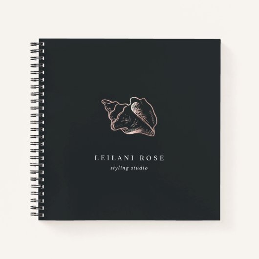 Carnet Elégant Rose Gold Conch Shell (Devant)