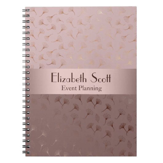 Carnet Elégant Rose Gold Main tiré Floral Journal/ (Devant)