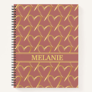 Carnet Élégant Rose Gold Professional Nom personnalisé