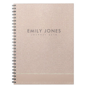 CARNET ÉLÉGANT ROSE MINIMAL GOLD SHIMMER PERSONNALISÉ