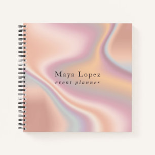 Carnet Élégant rose moderne or holographique planificateu
