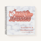 Carnet Elégant Rose Or juste marié Mariage Marbre (Devant)