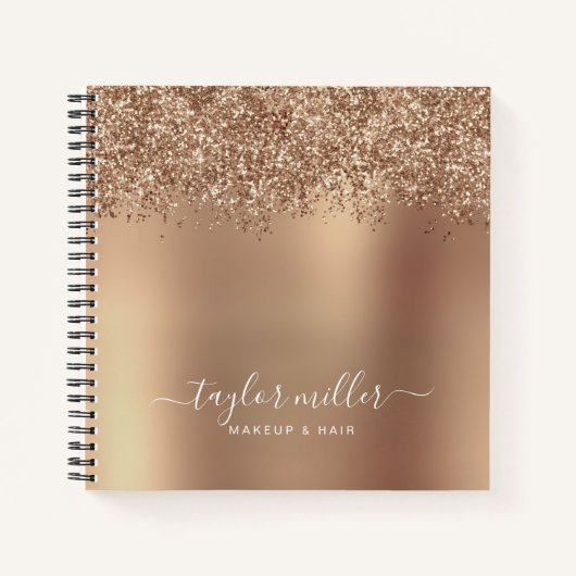 Carnet Elégant rose or parties scintillant maquillage & c (Devant)