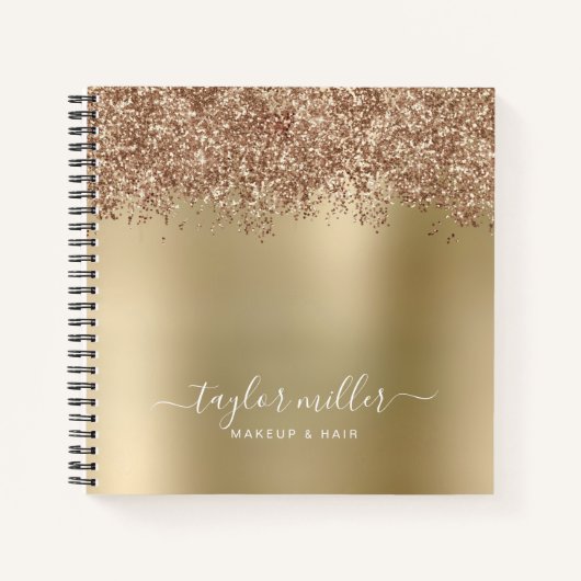 Carnet Elégant rose or parties scintillant maquillage & c (Devant)