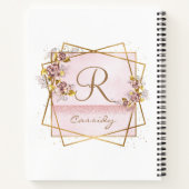 Carnet Élégant Rose Parties scintillant or Rose Monogramm (Dos)