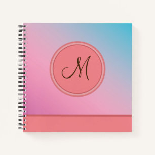 Carnet Élégant rose rayonnant tendance Monogramme moder