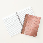 Carnet Élégant rose Rose Parties scintillant or métal Mon (Intérieur)