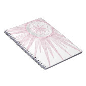 Carnet Elégant rose Sun Moon Doodle Mandala White Design (Côté Droit)