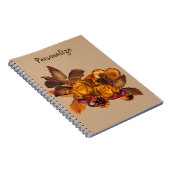 Carnet Elégant Roses d'or Automne Bouquet floral (Côté Droit)