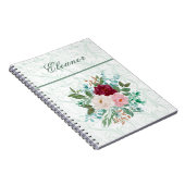 Carnet Elegant Roses & Mint Personalized (Côté Droit)