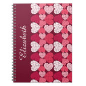Carnet Élégant Rouge rose Jigsaw Puzzle Motif Nom (Devant)
