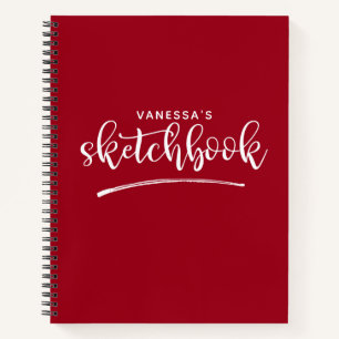 Carnet Elegant Rouge Sketchbook personnalisé