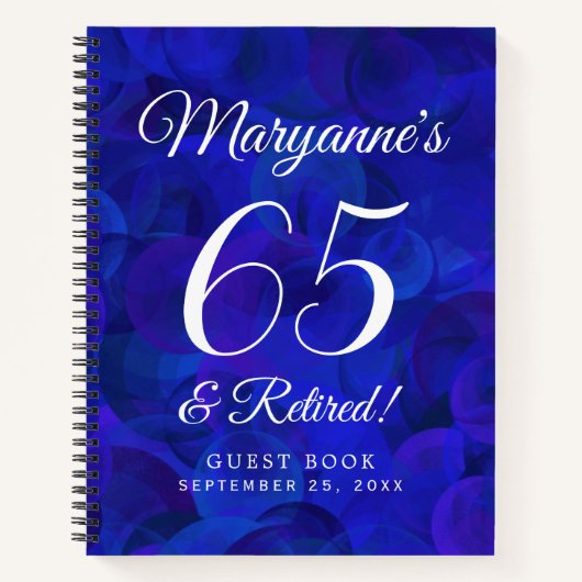 Carnet Elégant Royal Blue 65 & Retraité Retirement Party (Devant)