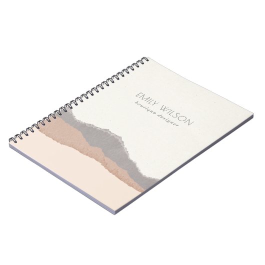 Carnet Elegant Rustic Pastel Blush Kraft Mountain Wave (Côté gauche)