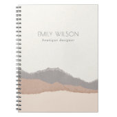 Carnet Elegant Rustic Pastel Blush Kraft Mountain Wave (Devant)