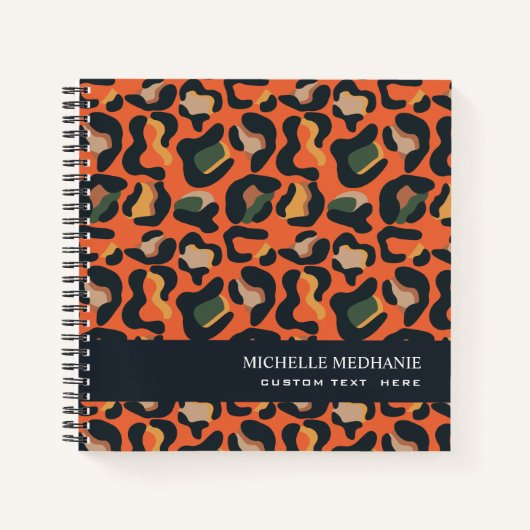 Carnet Elégant Safari Animal Skin Leopard spot MONOGRAM (Devant)