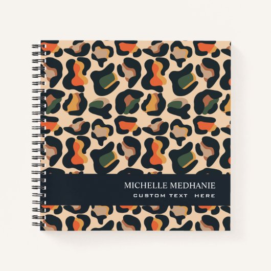 Carnet Elégant Safari Animal Skin Leopard spot MONOGRAM (Devant)