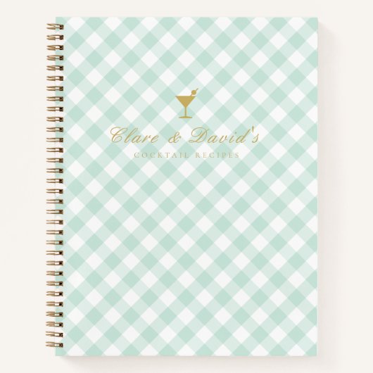 Carnet Élégant Sage En vichy Couples Blank Cocktail Recet (Devant)