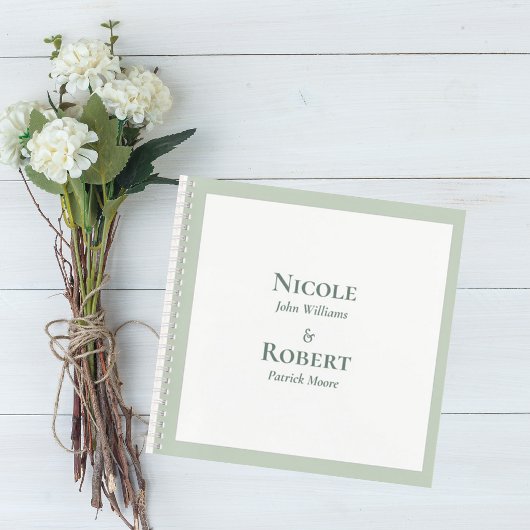 Carnet Elegant Sage Green Minimalist Wedding Guest Book