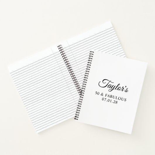 Carnet Élégant Script 50 et invité fabuleux (Intérieur)