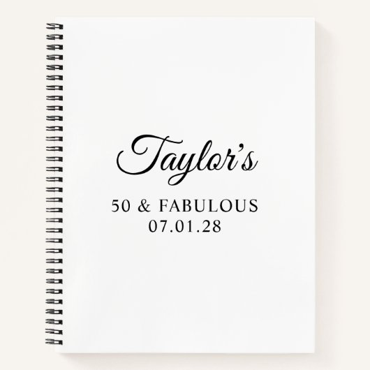 Carnet Élégant Script 50 & Invité Fabuleux (Devant)