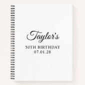 Carnet Élégant Script 50e anniversaire invité (Devant)