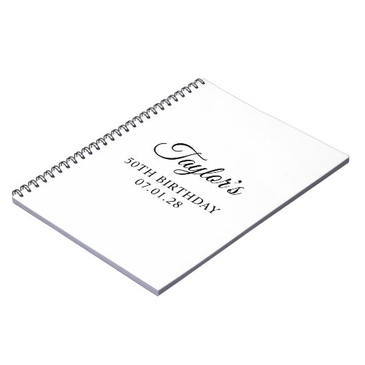 Carnet Élégant Script 50e anniversaire invité (Côté gauche)