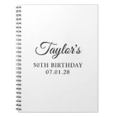 Carnet Élégant Script 50e anniversaire invité (Devant)