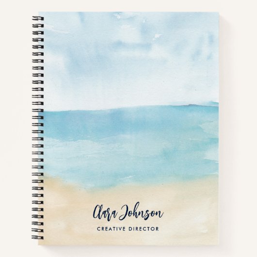 Carnet Élégant script d'aquarelle moderne personnalisé (Devant)