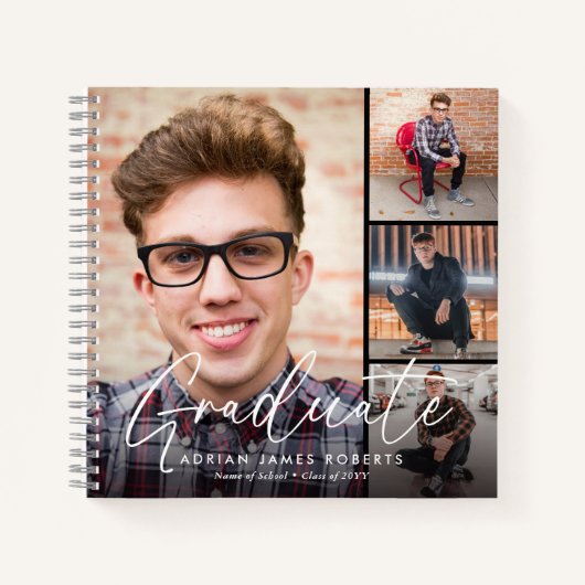 Carnet Élégant Script Diplômé 5 garde-photos (Devant)