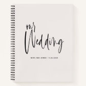 Carnet Élégant Script gracieux Ecru Plans Mariage (Devant)
