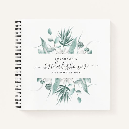 Carnet Élégant script moderne vert Fête des mariées invit (Devant)