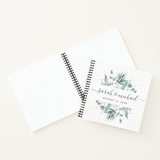 Carnet Élégant script moderne vert Mariage invité (Intérieur)