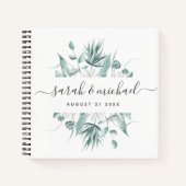 Carnet Élégant script moderne vert Mariage invité (Devant)