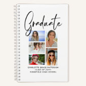 Carnet Élégant Script Multi Photo Graduate (Recto)