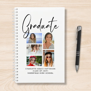 Carnet Élégant Script Multi Photo Graduate
