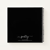 Carnet Élégant Script Noir Votre Nom Poésie (Dos)