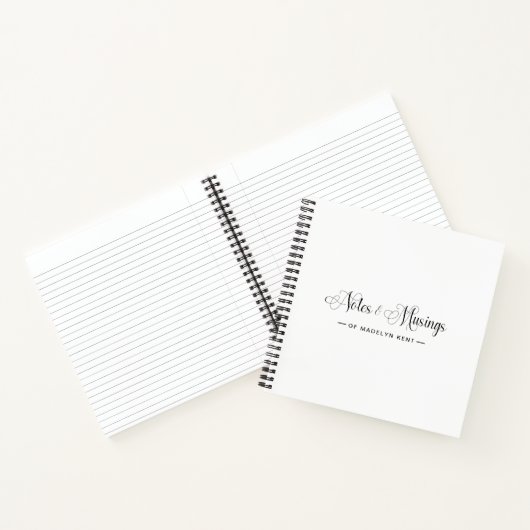 Carnet Élégant script Notes personnalisées & Musées (Intérieur)