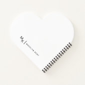 Carnet Élégant script Notes personnalisées & Musings Coeu (Dos)