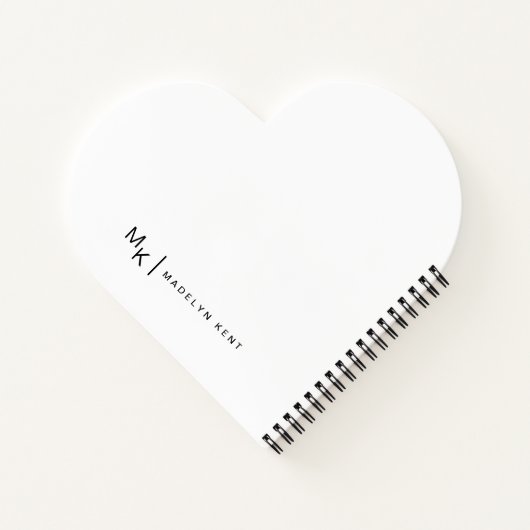 Carnet Élégant script Notes personnalisées & Musings Coeu (Dos)