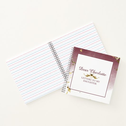 Carnet Élégant script or | Lettres à ma fille (Intérieur)
