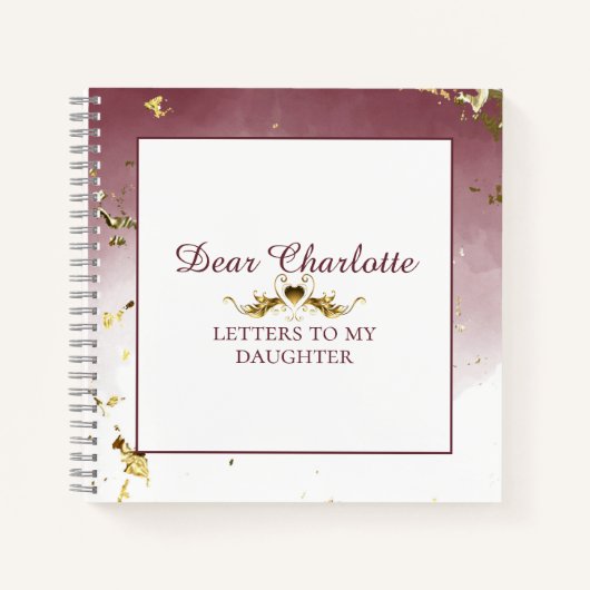 Carnet Élégant script or | Lettres à ma fille (Devant)