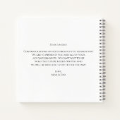 Carnet Élégant Script Photo Graduation Keepsaké invité (Dos)