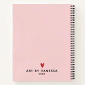Carnet Élégant Script Pink Monogram Artist Sketchbook (Dos)