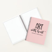 Carnet Élégant Script Pink Monogram Artist Sketchbook (Intérieur)