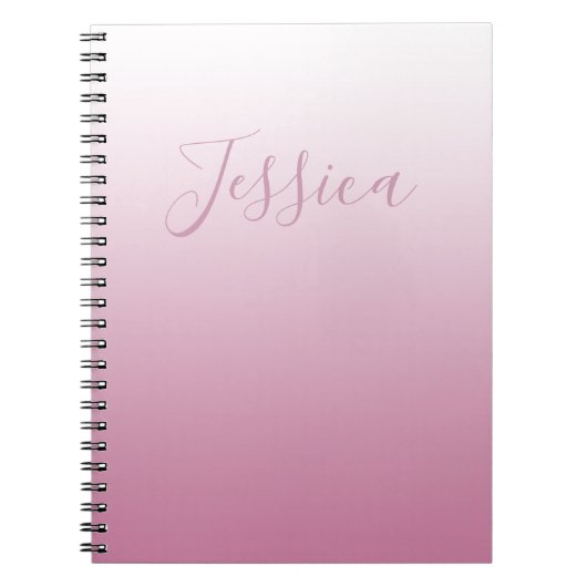 Carnet Élégant Script & Rose (toute couleur) Ombre modifi (Devant)