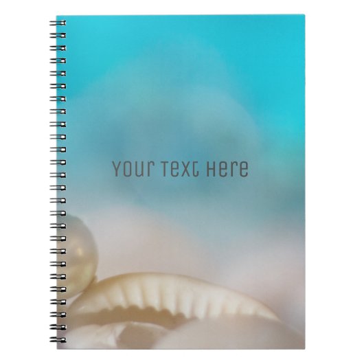 Carnet Elégant Sea Shells Blue Tropical Beach Chic Modern (Devant)