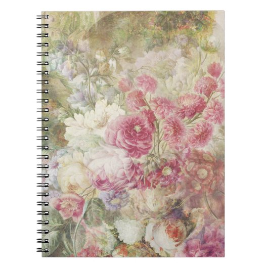 Carnet Élégant Shabby Chic Floral Vintage (Devant)
