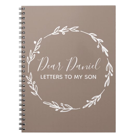 Carnet Elégant Sienna Lettres à mon fils design chic (Devant)